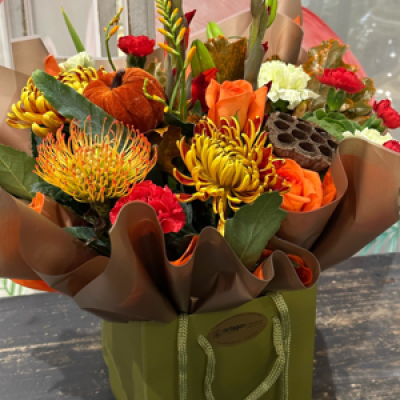 Pumpkin pie - Seasonal autumnal flowers for the October month